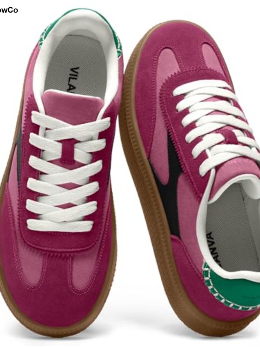 Genuine Suede Sneakers Gum Sole Lace-Up Retro Casual Walking Shoes